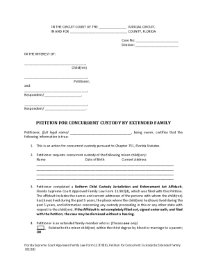 Get and Sign Concurrent Custody 2018-2022 Form