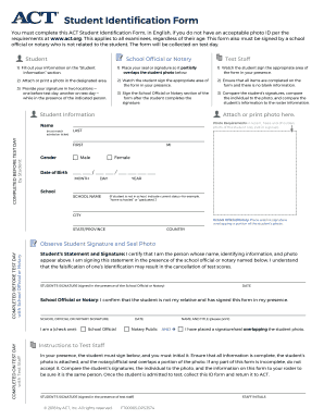 Student Identification Form