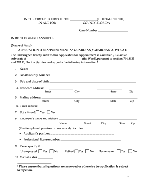 Application for Appointment as Guardian Last Version  Form