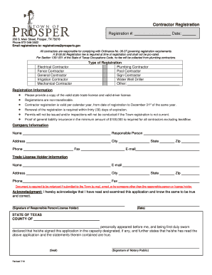 Tx Contractor Registration  Form