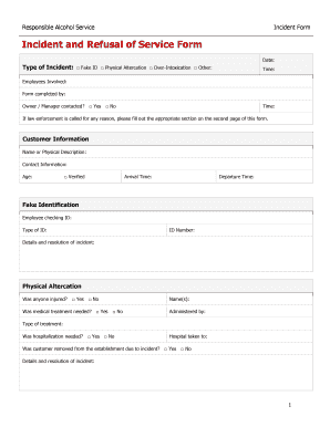 Incident and Refusal of Service Form