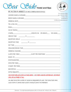 Function Sheet PDF  Form