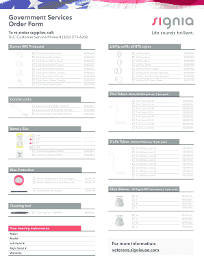 Veterans Signiausa Order Supplies  Form