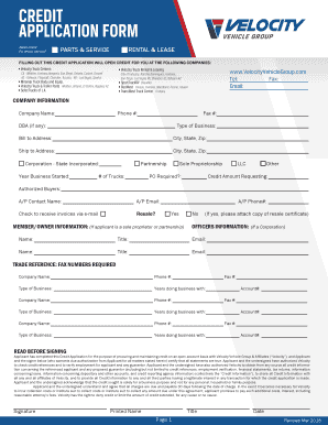 Credit Application Form Feb