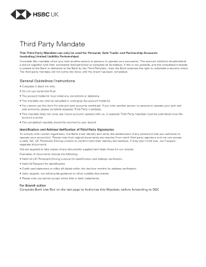 Third Party Mandate Letter Template  Form