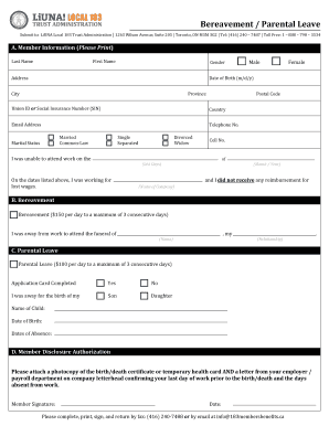  Local 183 Bereavement Pay Form 2013
