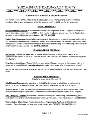 Yurok Housing  Form