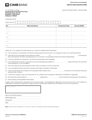  Cimb Dispute Form 2018