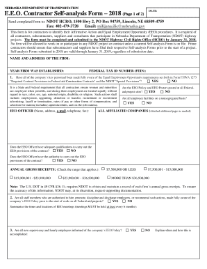  Eeo Contractor Self Analysis Form 2018