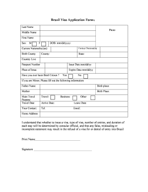 Brazilian Passport Application Form