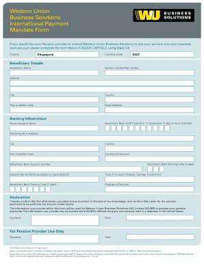 Western Union Form