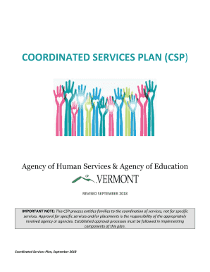 Get and Sign Vermont Coordinated Services Plan 2018-2022 Form