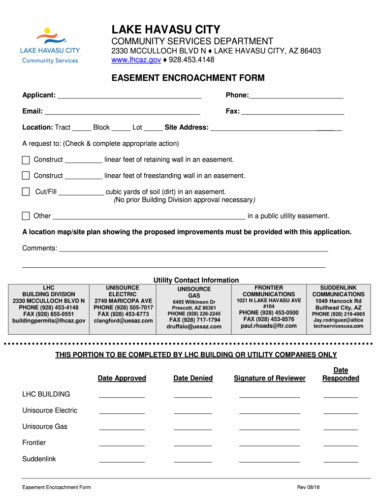  Easement Encroachment Form 2020
