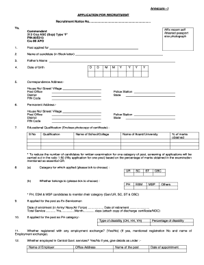 Indian Army Form