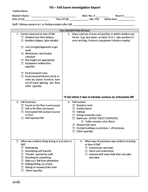 Fall Scene Investigation Report Form