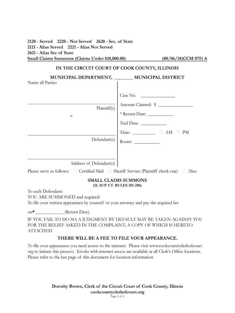 Ccm Small Claims Form