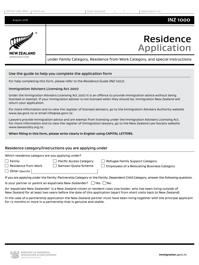  Inz 1000 Form April 2018