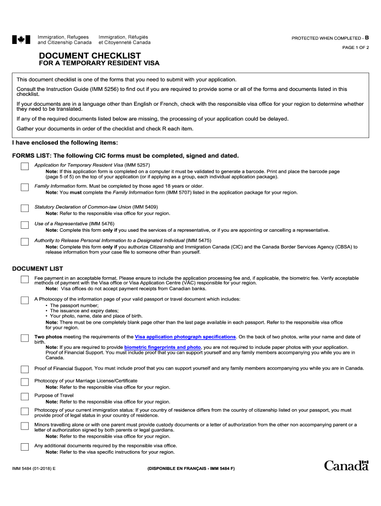  Canada Document Checklist Visa 2018-2024