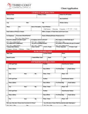 Client Application Third Coast Commercial Capital, Inc  Form