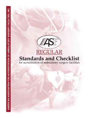 Regular Standards and Checklist for Accreditation of Ambulatory Surgery Facilities  Form
