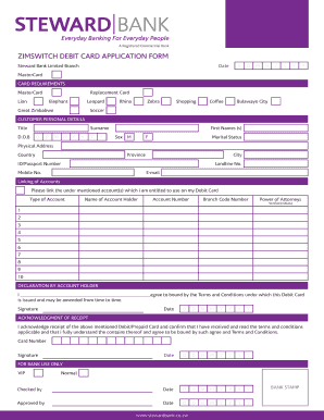 Steward Bank Online  Form