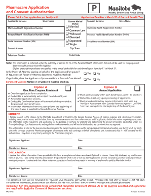 Manitoba Pharmacare Application Form PDF