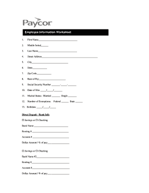 Paycor New Hire Forms