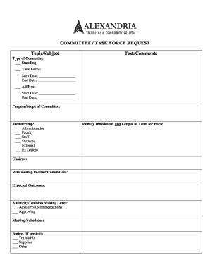 Committee Formation Template