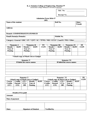 College Undertaking Form Somaiya