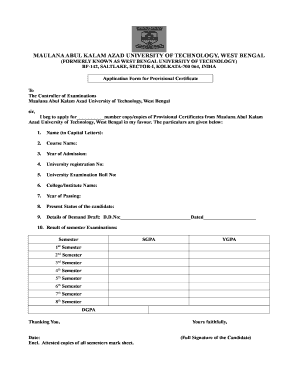 B Tech Degree Certificate PDF Download Form