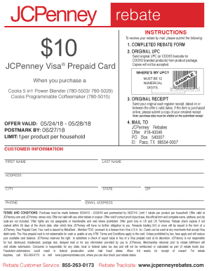 Jcpenney Rebates  Form