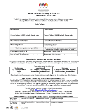 Dha Rent Increase Form