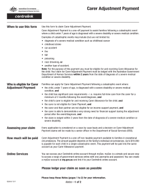 Get and Sign Adjustment Centrelink 2015 Form