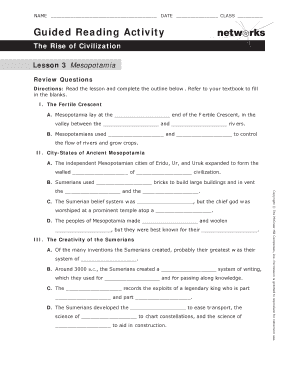 Guided Reading Activity the Rise of Civilization Answer Key  Form