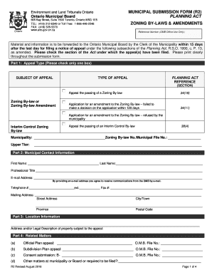  Material and Information is to Be Forwarded to the Ontario Municipal Board by the Clerk of the Municipality within 15 Days 2016