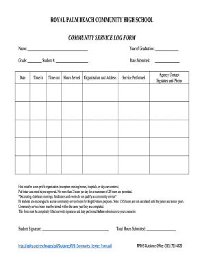 Community Service Form