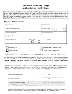 Application for Facility Usage  Form