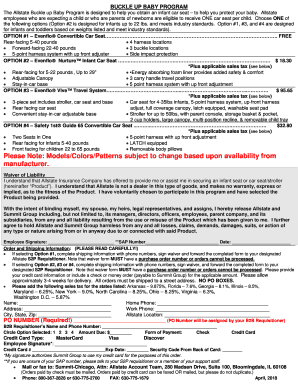 Allstate Car Seat Program  Form