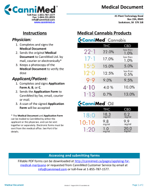 Cannimed Medical Document  Form