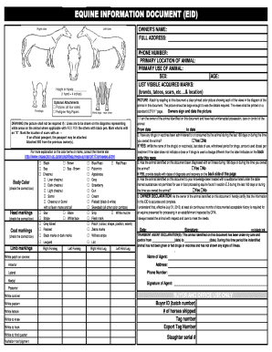 Equine Information Document