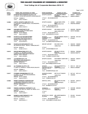 Sialkot Chamber of Commerce Membership Fee  Form