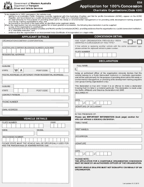  Form E58 Department of Transport 2016