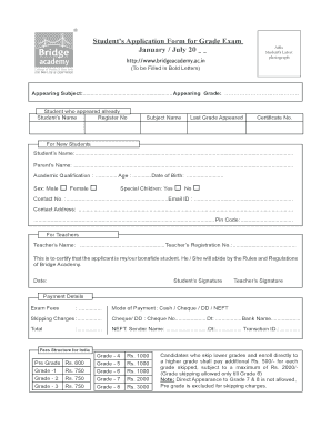 Bridge Academy Application Form