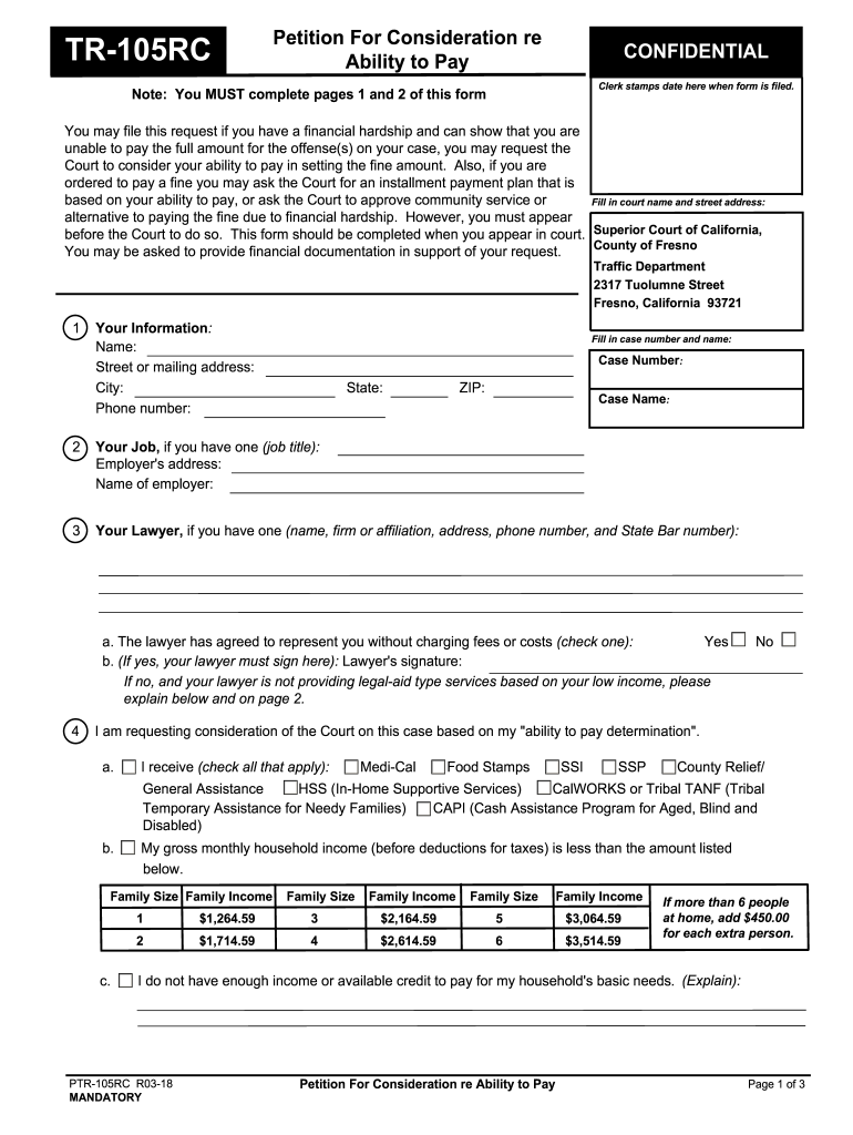  Tr 105rc Form 2018-2024