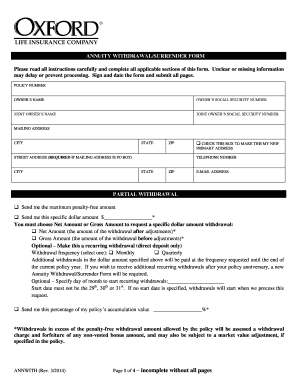 Oxford Fixed Annuity Forms