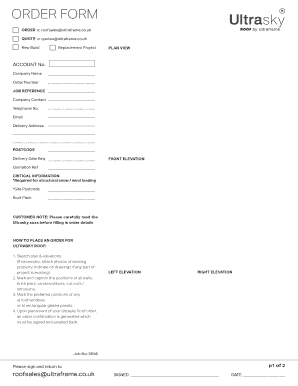  3598ORDER FORM Ultrasky RoofA4 2pp Ultraframe Trade 2015