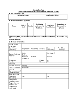 Swami Vivekananda Loan Application Form