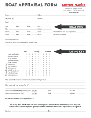 Boat Appraisal Form