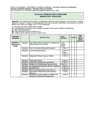 CALGreen VERIFICATION GUIDELINES MANDATORY CHECKLIST  Form