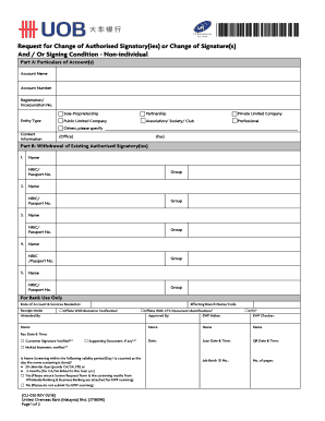 Uob Approved Signatory Update Form